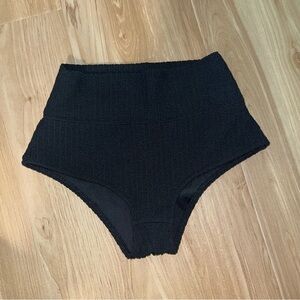 Women’s Victoria's Secret PINK High-waisted Ribbed Bikini Bottoms black XS